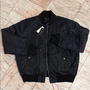 Rag & Bone Mason Midnight Black Bomber Jacket NWT